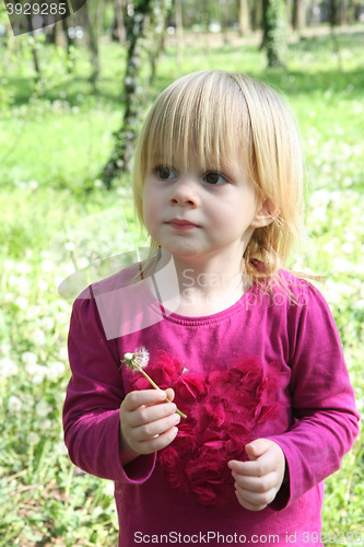 Image of Young girl in public park