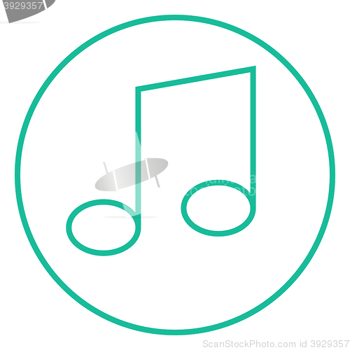 Image of Music note line icon.