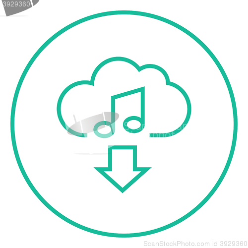 Image of Download music line icon.