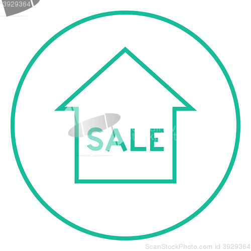 Image of House for sale line icon.