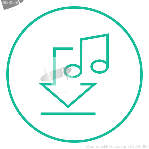 Image of Download music line icon.