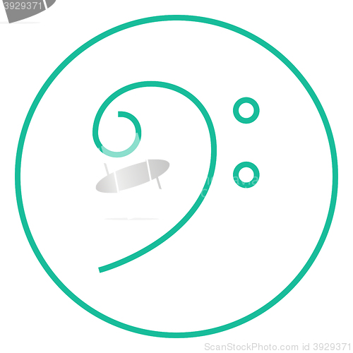 Image of Bass clef line icon.