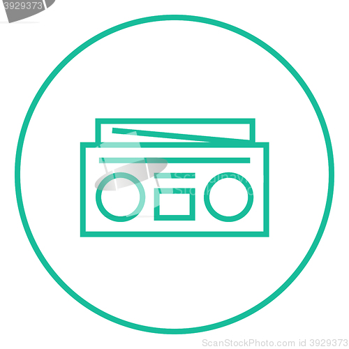 Image of Radio cassette player line icon.