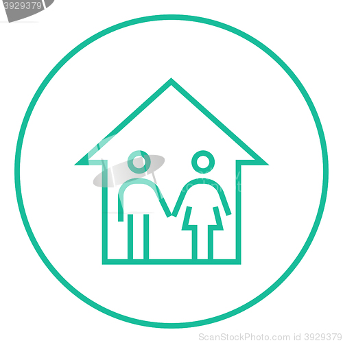 Image of Family house line icon.