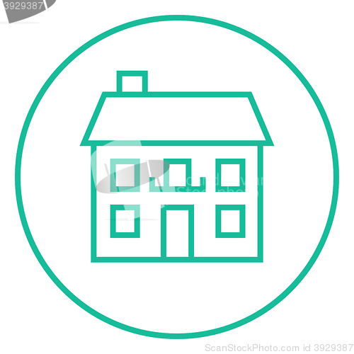 Image of Two storey detached house line icon.