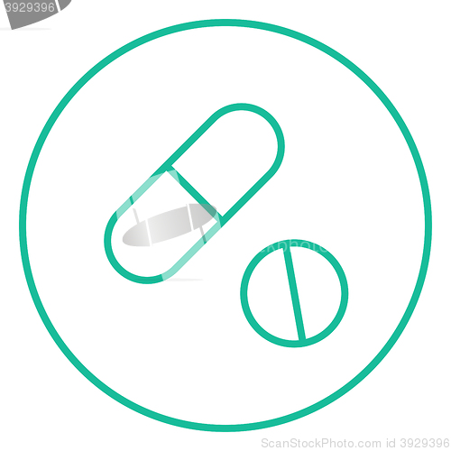 Image of Pills line icon.