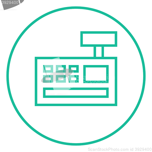 Image of Cash register machine line icon.