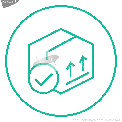 Image of Carton package box line icon.