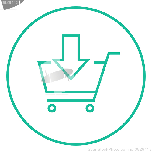 Image of Online shopping cart line icon.