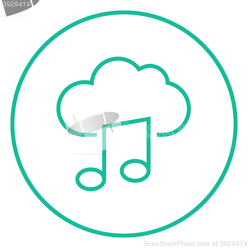 Image of Cloud music line icon.
