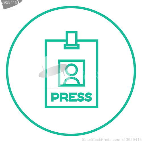 Image of Press pass ID card line icon.