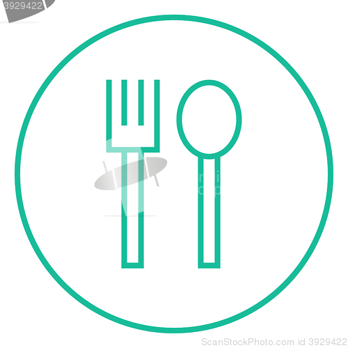 Image of Spoon and fork line icon.