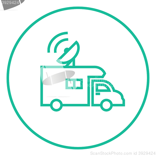 Image of Broadcasting van  line icon.