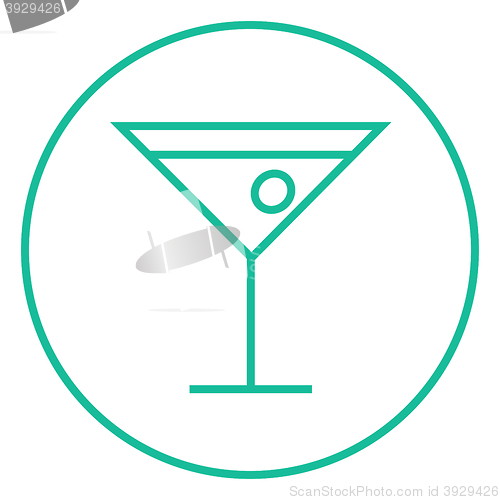 Image of Cocktail glass line icon.