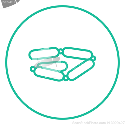 Image of Chain of sausages line icon.