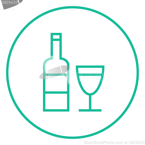 Image of Bottle of wine line icon.