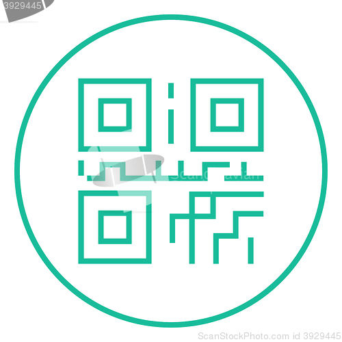 Image of QR code line icon.