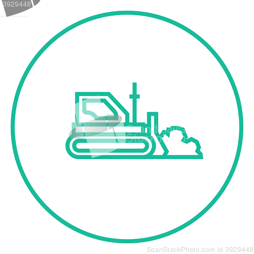 Image of Bulldozer line icon.