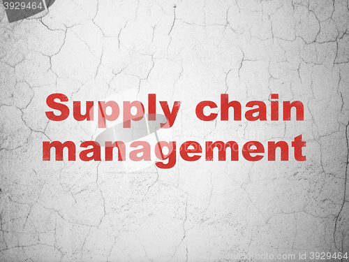 Image of Marketing concept: Supply Chain Management on wall background
