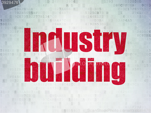Image of Industry concept: Industry Building on Digital Data Paper background