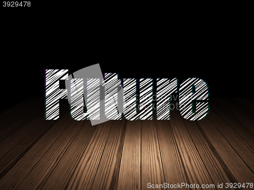 Image of Timeline concept: Future in grunge dark room