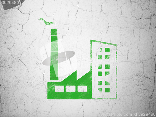 Image of Industry concept: Industry Building on wall background