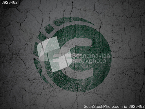 Image of Banking concept: Euro Coin on grunge wall background