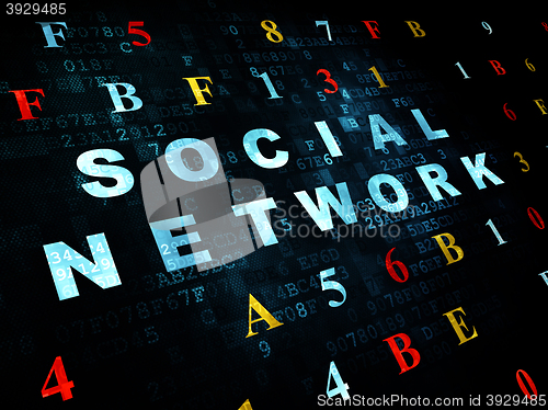 Image of Social media concept: Social Network on Digital background