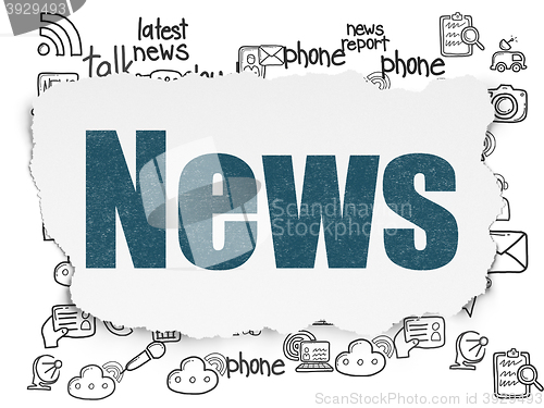 Image of News concept: News on Torn Paper background
