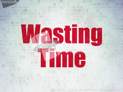 Image of Time concept: Wasting Time on Digital Data Paper background