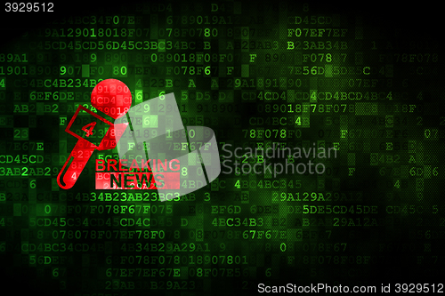 Image of News concept: Breaking News And Microphone on digital background