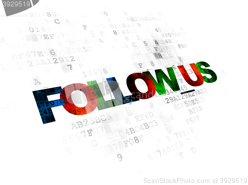 Image of Social media concept: Follow us on Digital background