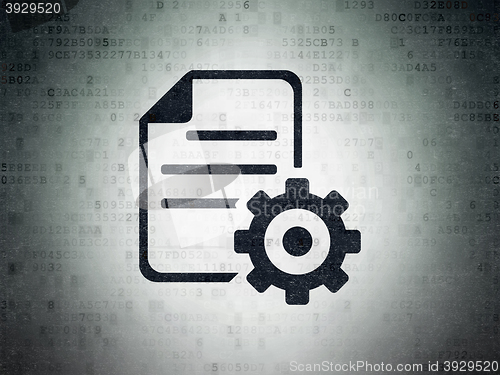 Image of Software concept: Gear on Digital Data Paper background