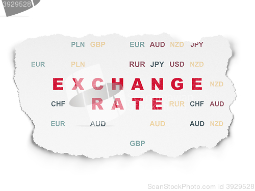 Image of Currency concept: Exchange Rate on Torn Paper background