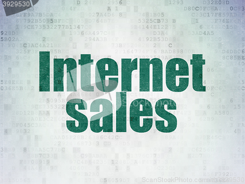 Image of Advertising concept: Internet Sales on Digital Data Paper background