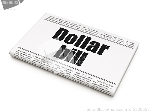 Image of Money concept: newspaper headline Dollar Bill