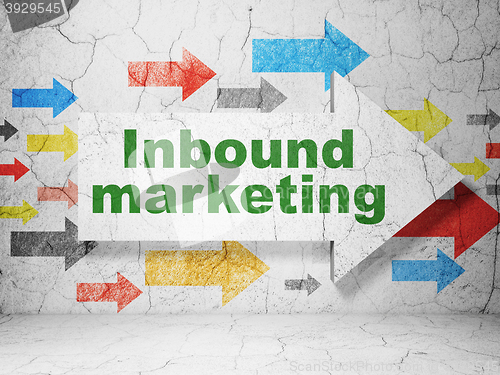 Image of Marketing concept: arrow with Inbound Marketing on grunge wall background