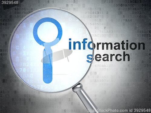 Image of Information concept: Search and Information Search with optical glass