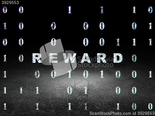 Image of Business concept: Reward in grunge dark room