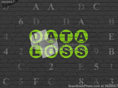 Image of Data concept: Data Loss on wall background