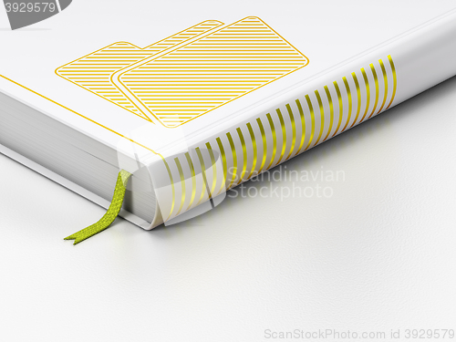 Image of Business concept: closed book, Folder on white background