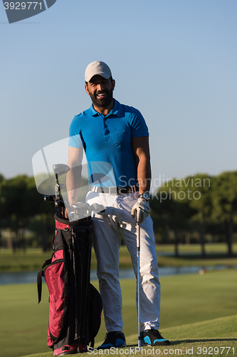 Image of golfer  portrait at golf  course