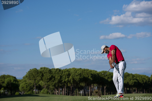 Image of golf player hitting long shot