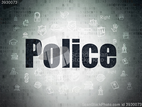 Image of Law concept: Police on Digital Data Paper background