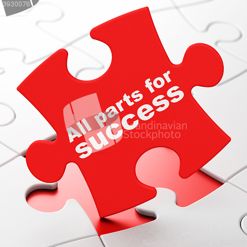 Image of Business concept: All parts for Success on puzzle background