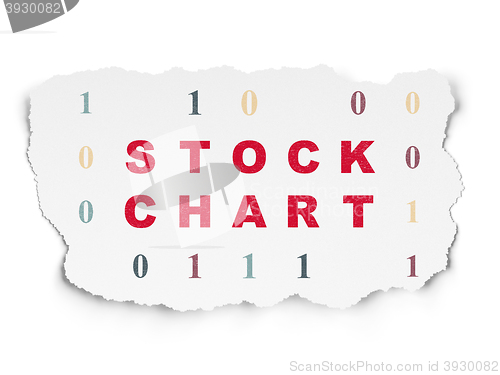 Image of Finance concept: Stock Chart on Torn Paper background