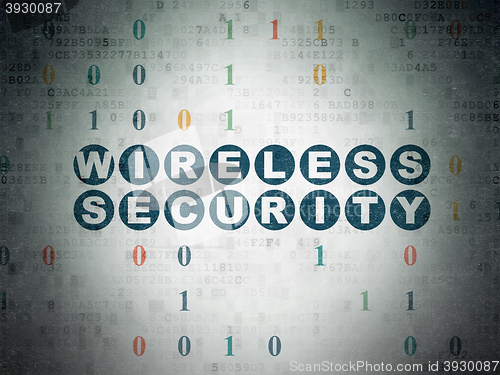 Image of Protection concept: Wireless Security on Digital Data Paper background