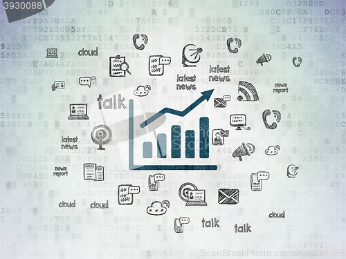 Image of News concept: Growth Graph on Digital Data Paper background