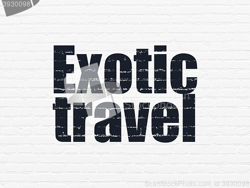Image of Travel concept: Exotic Travel on wall background