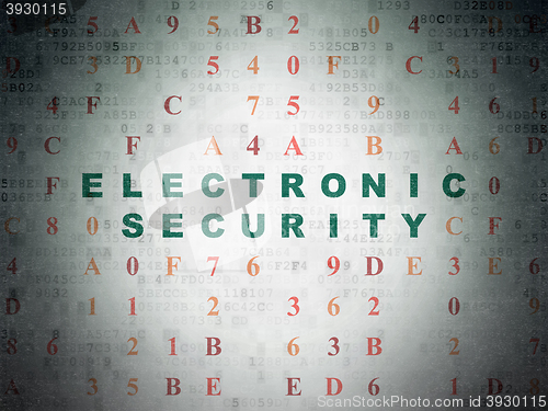 Image of Security concept: Electronic Security on Digital Data Paper background